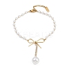 304 Stainless Steel & Crystal Rhinestone Charm Bracelets BJEW-G755-03G-4