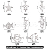 16Pcs 8 Style 201 Stainless Steel Links connectors STAS-BC0007-25-2