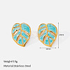 304 Stainless Steel Enamel Stud Earrings for Women WGF8C1A-02-1