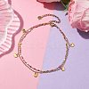 304 Stainless Steel Enamel Link Chains Anklets AJEW-AN00589-01-2