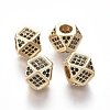 Brass Micro Pave Cubic Zirconia Beads ZIRC-L088-01A-G-1