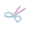 3Pcs 3 Styles Opaque Acrylic Beads with Brass Crimp Beads and Iron Open Jump Rings Pendants PALLOY-JF03487-5
