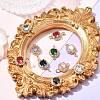 10Pcs Light Gold Plated Brass Pave Cubic Zirconia Connector Charms KK-CJ0002-26-5