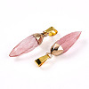Synthetic Cherry Quartz Glass Pendants G-N345-01D-2