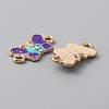 Alloy Indigo Enamel Connector Charms ENAM-CJC0019-01B-2