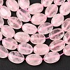 Natural Rose Quartz Flat Oval Bead Strands G-M206-28-2
