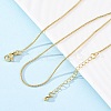 Brass Round Snake Chain Necklaces for Women NJEW-D302-15G-1