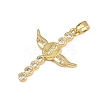 Brass Micro Pave Cubic Zirconia Pendants KK-D409-47B-G-2
