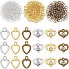 60Pcs 6 Style Heart Alloy Pendants FIND-FH0003-46-1
