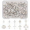 60Pcs 10 Styles 201 and 304 Stainless Steel Pendants STAS-FS0001-91-1