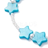 Natural White Shell Star & Glass Seed Beaded Bracelets for Women BJEW-JB13282-4