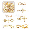 Tibetan Style Alloy Infinity Connectors & Heart Beat Shapes  Links & Word Love Pendants  PALLOY-TA0001-93G-RS-1