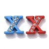 Spray Painted Zinc Alloy Slide Charms ALRI-WH0005-13X-2