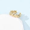 304 Stainless Steel Open Cuff Rings for Women RJEW-K309-15G-3