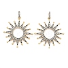 Sun Rack Plating Brass Micro Pave Clear Cubic Zirconia Pendants KK-NH0001-09G-1