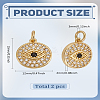 2Pcs Brass Micro Pave Cubic Zirconia Charms ZIRC-LP0001-58-2