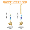 Natural Gemstone and Alloy Pendants Decoration HJEW-FH00007-2