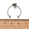 304 Stainless Steel Open Cuff Ring Components STAS-M057-01B-P-3