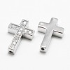 Brass C.Z Cross Beads KK-P130-038P-NR-1
