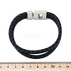 Braided Microfiber Leather Cord Bracelets for Women Men BJEW-D304-17P-01-3