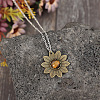 Alloy with Tiger Eye Flower Pendant Necklaces for Women FS-WGB1948-01-3