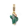 Rack Plating Brass Micro Pave Clear Cubic Zirconia European Dangle Charms KK-Q017-16G-1