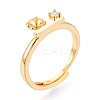 Flower Brass Micro Pave Cubic Zirconia Cup Peg Ring Settings KK-N274-31G-1