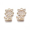 Brass Micro Pave Clear Cubic Zirconia Charms KK-Q764-016-1