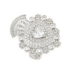 Brass Micro Pave Clear Cubic Zirconia Cuff Rings RJEW-P155-04D-P-4