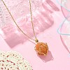 Crystal Cage Holder Necklace NJEW-JN04606-01-3