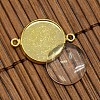 14mm Dome Clear Glass Cover and Golden Brass Cabochon Connector Setting Sets DIY-X0088-G-NR-3