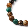 12 Constellations Natural Tiger Eye & Picture Jasper & Agate & Black Onyx Round Beaded Stretch Bracelets for Men Women WGB9E7C-03-4
