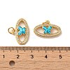 Brass Micro Pave Cubic Zirconia with Synthetic Opal Pendants KK-D096-11G-3