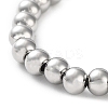 Non-Tarnish 316 Surgical Stainless Steel Round Beaded Stretch Bracelets LS-BJEW-M305-01D-P-2