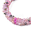 Glass Beaded Crochet Stretch Bracelet BJEW-T016-09G-2