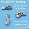 12Pcs 6 Style Long-Lasting Plated Brass Micro Pave Cubic Zirconia Ice Pick Pinch Bails ZIRC-FH0001-06-4