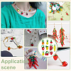 50Pcs 10 Styles Fruit Theme Glass Pendants GGLA-PH0001-70-5