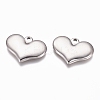 Non-Tarnish 304 Stainless Steel Stamping Blank Tag Heart Pendants STAS-G218-08P-03-1