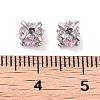 Brass Micro Pave Cubic Zirconia Beads KK-B102-31P-01-2