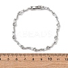 Brass Micro Pave Clear Cubic Zirconia Link Chain Bracelets for Women BJEW-D387-02P-5