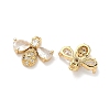 Brass Micro Pave Cubic Zirconia Bee Charms KK-A281-23G-01-2