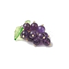 Natural Amethyst Handmade Round Beaded Fruit Pendants PALLOY-MZ00791-02-3