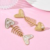 304 Stainless Steel Enamel Dangle Stud Earrings for Women EJEW-L315-06G-02-2