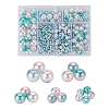 497Pcs 5 Style Rainbow ABS Plastic Imitation Pearl Beads OACR-YW0001-09B-1