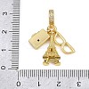Rack Plating Brass Clear Cubic Zirconia & Enamel European Dangle Charms KK-U035-28G-3