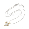 304 Stainless Steel Two Tone Pendant Necklaces for Women NJEW-S445-01F-GP-5