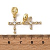 Brass Pave Clear Cubic Zirconia European Dangle Charms KK-P308-26G-3
