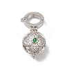 Rack Plating Brass Micro Pave Cubic Zirconia Fold Over Clasps KK-A222-02A-P-1