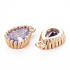 Brass Inlaid Cubic Zirconia Charms KK-S356-771G-2