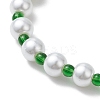 Alloy Enamel Clover Charm Bracelets BJEW-JB11217-4